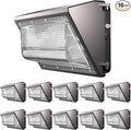 150W LED Wall Pack Lights 100-277v Dusk to Dawn with Photocell 22500Lm 5000K Daylight IP65 Waterproof Outdoor Exterior Lighting Energy Saving ETL | 5-Year Warranty(Height:10~20ft)-10Pack