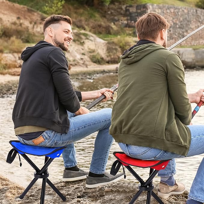 3 Pack Folding Camping Stool Portable Small Collapsible Chair Tripod Stool Hiking Chair for Fishing Beach Picnic Outdoor Gardening and Travel