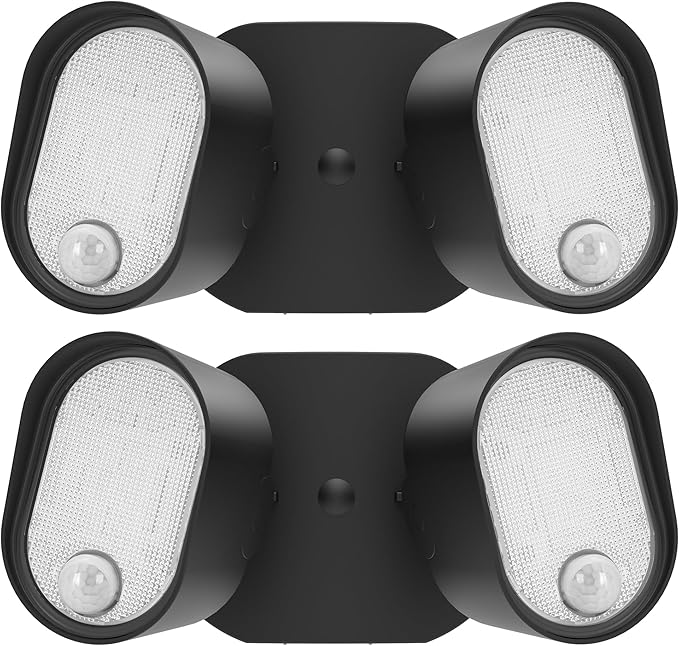 LUTEC 35W 4000LM LED FloodLights with 2 Sensors Motion Sensor Outdoor Lights 5000K Dusk to Dawn IP65 Waterproof 240 Wide Angle Motion Outdoor for Garage Patio Yard(2 Pack)