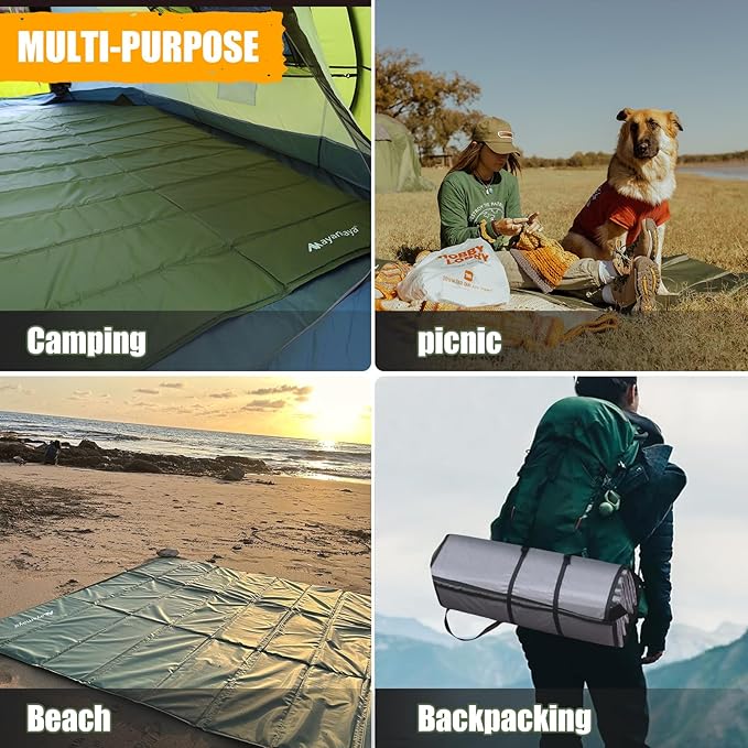 Foam Sleeping Pad for Camping - AYAMAYA Foldable Camping Mattress for 1/2/3/4/5/6 Person Extra Thick Waterproof Tent Footprint Inner Camping Mat for Outdoor Backpacking Hiking Picnic Camping