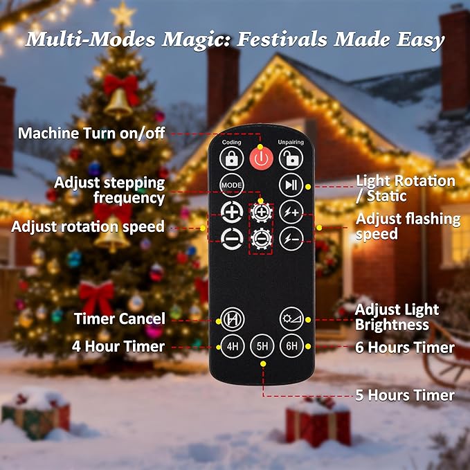 Outdoor Star Lights Projector AIRIVO White Laser Fairy Lights Projector Christmas Snowflake Projector 3 Lighting Modes Garden Light with Remote Control for Home PatioLandscape