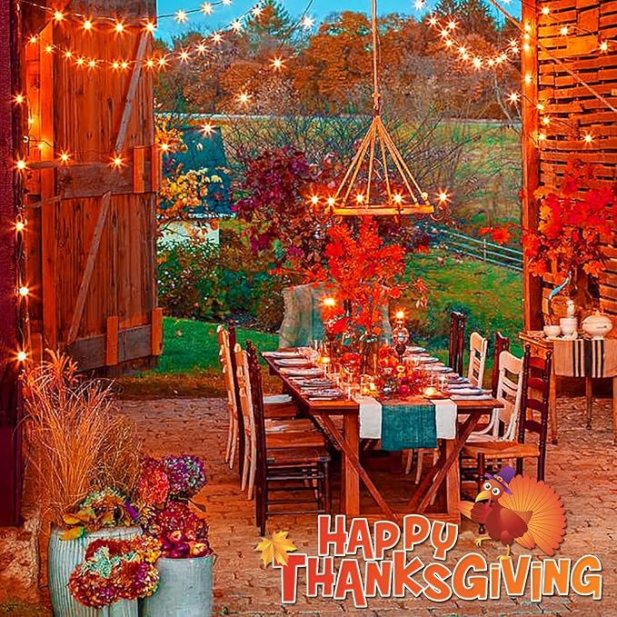 JMEXSUSS 500 LED Orange Christmas Lights Outdoor 173ft Christmas String Lights Plug in Waterproof 8 Modes Orange LED Light for Party House Tree Thanksgiving Xmas Decorations