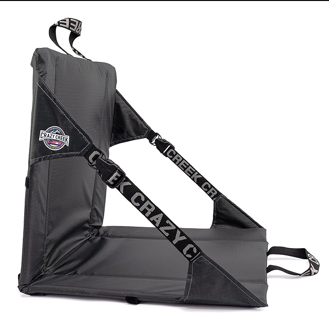 Crazy Creek Original Chair Perfect for Stadium Seats Camping Hiking &amp More Comfort On All Terrains Adjustable Straps Lightweight Design Water-Resistant Slate