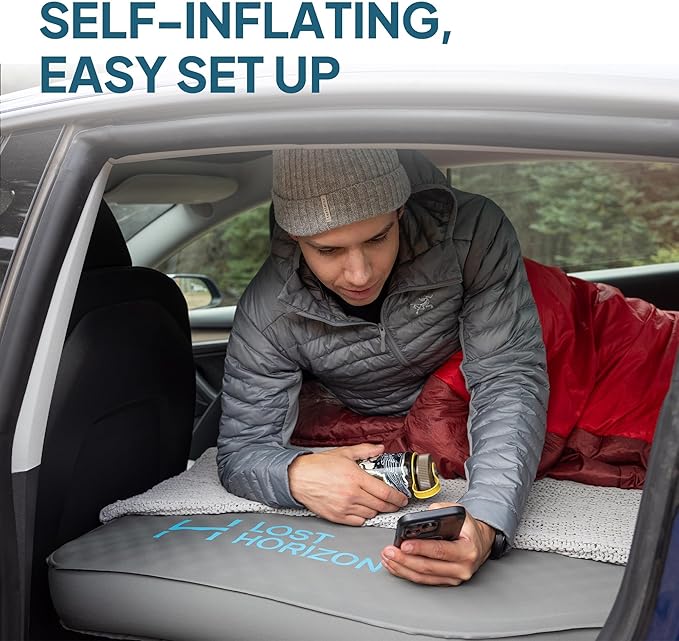 LOSTHORIZON Camping Air Mattress with Foam for Tesla Self Inflating Sleeping Pad 4.5 Thick R-Value 13 Model 3