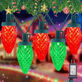 C9 LED Christmas String Lights - 82ft 100 LED Outdoor String Lights with Timer and 8 Lighting Modes Plug in Extendable Roofline Lights String for Outside Yard Porch Christmas Holiday Decoration