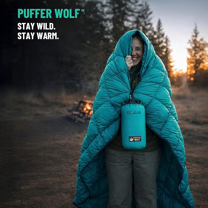 PW700 Extra Large Double Insulated Outdoor Camping Blanket | 2X Puffy Warm Packable Weatherproof Durable and Lightweight | Top Quilt for Hiking Backpacking Stadium Events Picnics