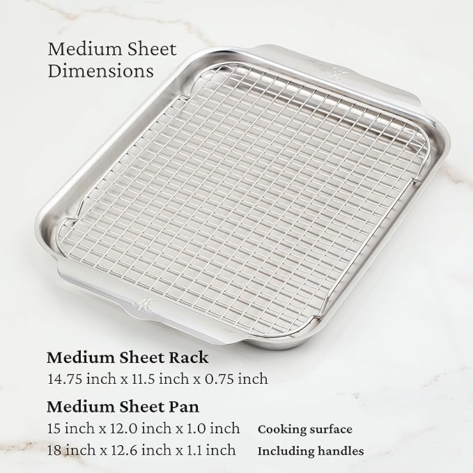 Provisions OvenBond 12 x 15 Stainless Steel Medium Sheet Pan with Rack