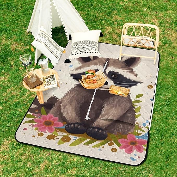 Zipper Raccoon Style Picnic Mat Suitable for Travel Camping Park Or Home Use