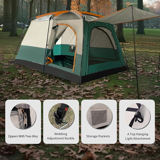 Camping Tent Easy Setup 1-2-8-10 Person Waterproof and Portable Tent for Camping Hiking Outdoor