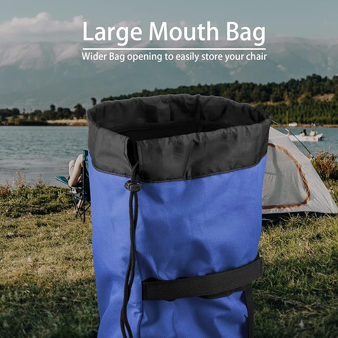 Xxerciz Foldable Camp Chair Replacement Bag Carrying Bag Large Mouth Bag with Shoulder Strap for Outdoor Camping Heavy Duty Large Storage Folding Chair Bag (Chair is not Included)