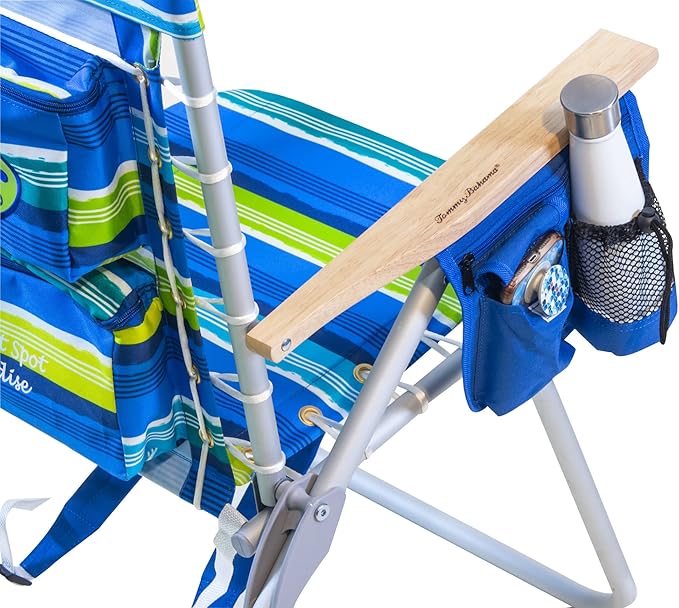 Tommy Bahama Hi-Boy 17 Seat Height 4-Position Lace-Up Suspension Folding Beach Backpack Chair