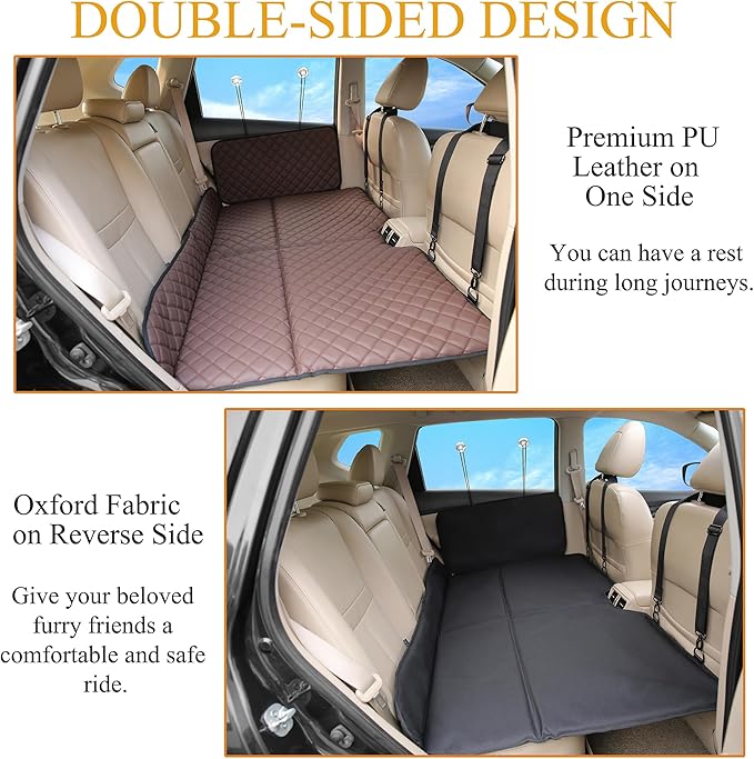 Non Inflatable Car Mattress Back Seat Extender for Truck Dogs Hammock Truck Bed Mattress Car Bed Camping Mattress Seat Covers for Car/Suv/Truck/F150/RAM1500/Silverado