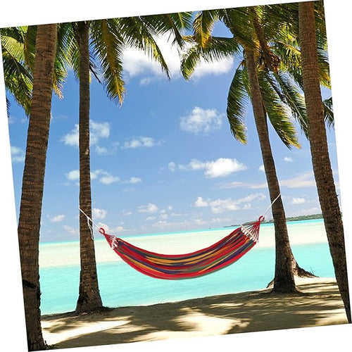 150kg Outdoor Camping Hammock for Travel Beach Garden Load Capacity Portable Double-Sized Design with Anti-tip Features for Relaxation and Comfort