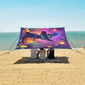 ALAZA Hallowenn Witch Cat Beach Tent Sun Shelter UPF50+ Protection Beach Shade Canopy w/ 4 Sandbags for Outdoor Camping Fishing Backyard Fun Picnic 10x9 ft