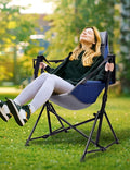 Hammock Camping Chair - 3 Heights Portable Hammock Chair Camping with Adjustable Backrest Headrest Padded Seat Cup Holder - 450 LBS Heavy Duty
