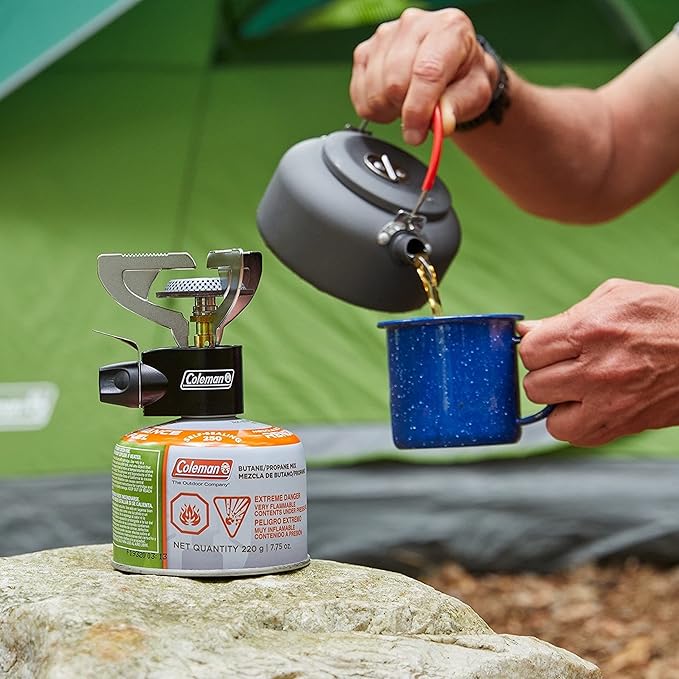 Coleman Classic 1-Burner Backpacking Stove Portable Lightweight Camp Stove with Adjustable Burner &amp Pressure Control 10000 BTUs of Power for Camping Backpacking Tailgating &amp More