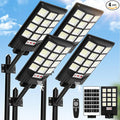 Brightever 4-Pack Solar Street Light Outdoor Waterproof Motion Sensor Solar Powered Light Dusk to Dawn LED Solar Parking Lot Flood Light for Outside Yard Garden Path