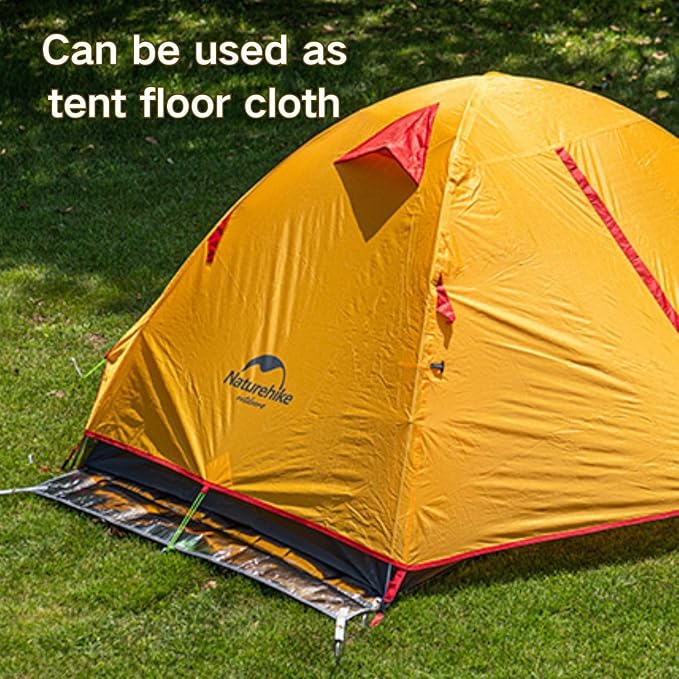 Naturehike Aluminum Foil Foldable Picnic Blanket Ultralight Ground Sheet Mat Waterproof Camping Tarp Sleeping Pad for Outdoor PicnicCampingBeaches Storage Bag Included (90.55×102.36)