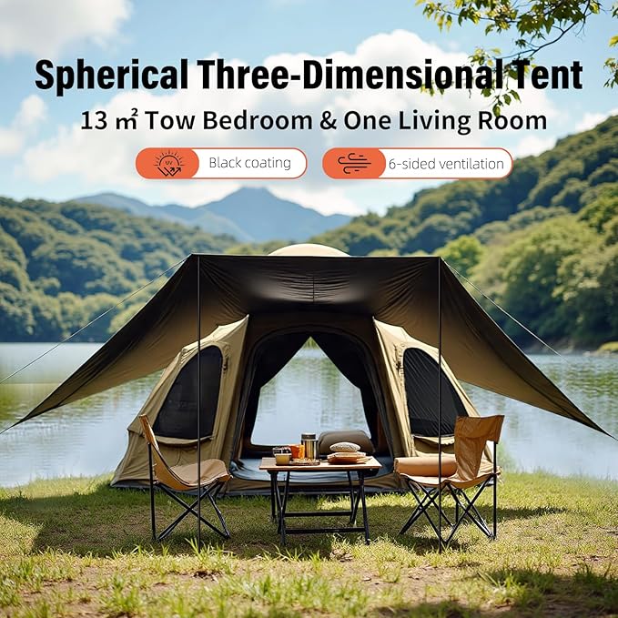 Inflatable Tents for Camping Large Inflatable Camping Tent with Hand Pump Easy Setup Tents for 4-6 People Portable Glamping Tent