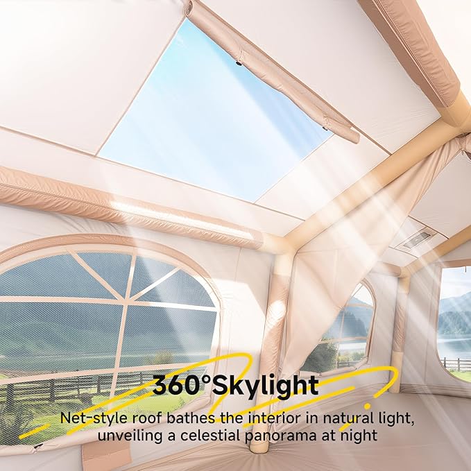 Inflatable Blow Up Tents for CampingWaterproof Oxford Hot Tent with Manual PumpSpacious Easy Setup Inflatable Camping Air Tent for Family Glamping