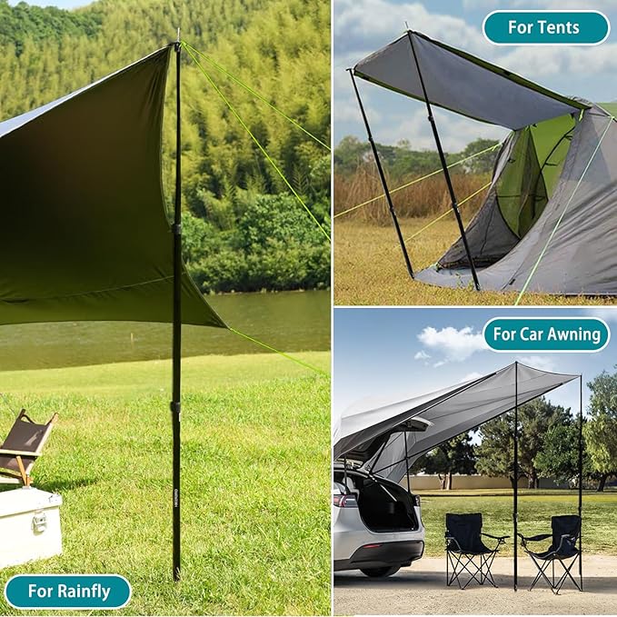 Ultralight Hammock Underquilt for Hammock Camping Backpacking &amp 2 Telescoping Tarp Poles Heavy Duty 7.67ft Aluminum Tent Poles for Tarp with Rubber Cap
