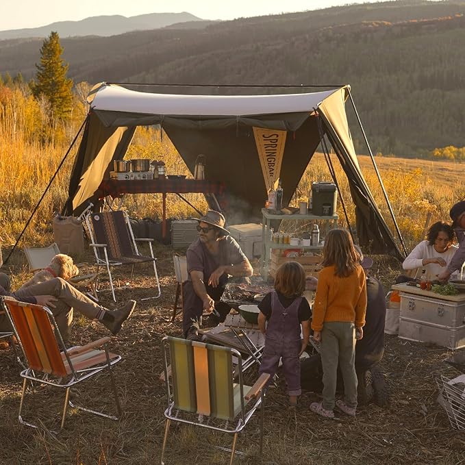 Springbar Leisure Port Canvas Canopy Shade Tent Convertible Pop-Up Shelter