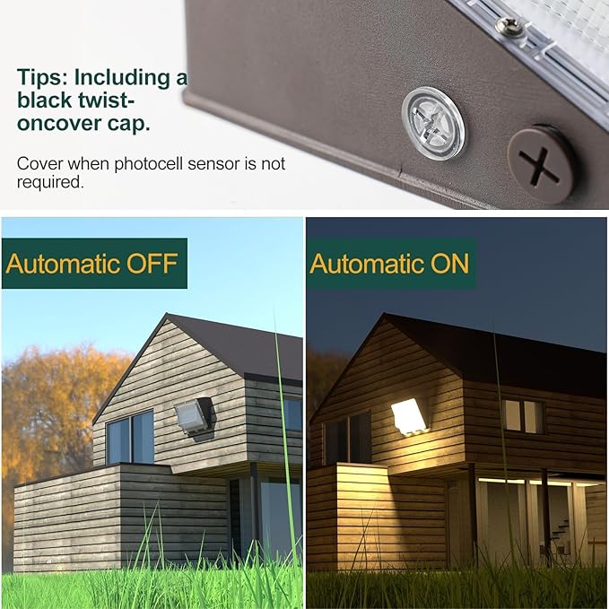 150W LED Wall Pack Lights 100-277v Dusk to Dawn with Photocell 22500Lm 5000K Daylight IP65 Waterproof Outdoor Exterior Lighting Energy Saving ETL | 5-Year Warranty(Height:10~20ft)-10Pack