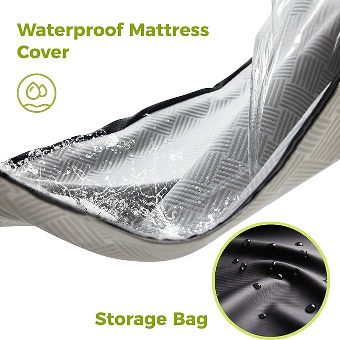 Cooling Foam Camping Mattress for Hot SleeperWaterproof Sleeping Pad with Carry BagRoll Up Cot Mattress Topper for Summer Camping BedHikingCarPortable(75 x 30 x 2 inches)