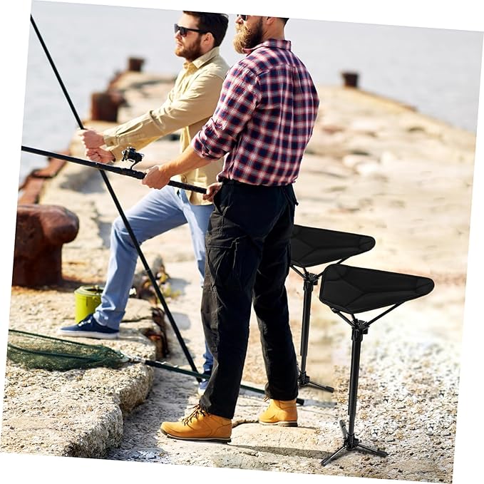 VICASKY Outdoor Stool Portable Height Adjustable Folding Chair for Camping Hiking Fishing