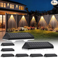 Solar Fence Lights Outdoor 3 Modes Warm/Neutral/Cool White Fence Lights Solar Powered for Outside IP65 Waterproof 60 Lumens Solar Light for Step Pathway Garden Deck Stairs - 8 Pack