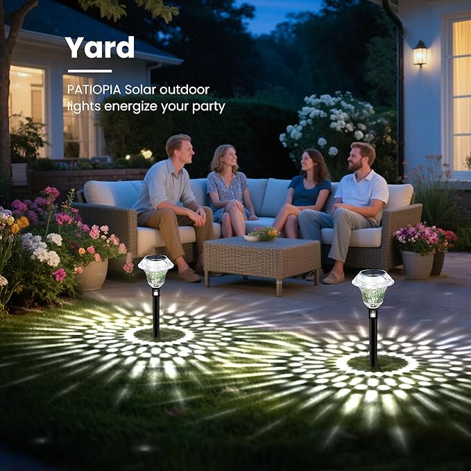 Solar Pathway Lights Garden Decor for Yard Solar Garden Lights for Outside Waterproof Landscape Lighting Garden Decorative for Walkway Driveway Yard Landscape Lawn (8 Pack Cold White)