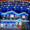 1620 LED Christmas Lights with 360Drops 164ft 12 Modes Blue and White Outdoor String Lights with Timer Dimmable Waterproof Hanging Twinkle Lights for Outside Holiday Wedding Party Eaves Yard Decor