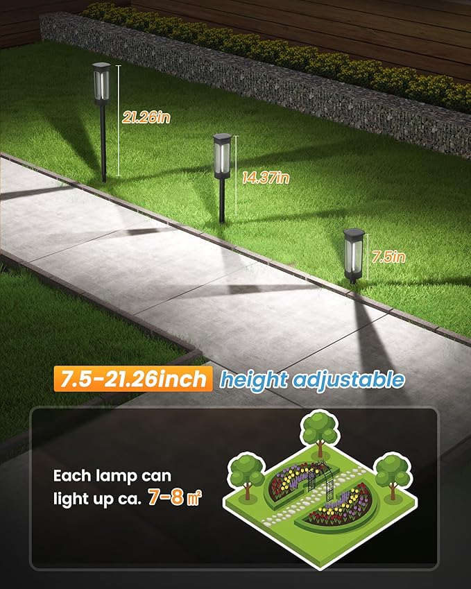 VOLISUN Solar Pathway Lights6 Pack LED Solar Lights Outdoor Waterproof Landscape LightingCool White Color Solar Path LightsLandscape LightsSolar Garden Lights for Yard Lawn Driveway Walkway
