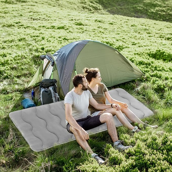 Cot Mattress Pad 30x75 Quilted Foam Camping Cot Mattress Topper with Anti-Slip Bottom Breathable &amp Comfortable Cot Pads for Camping/Rv Bunk/Narrow Twin Beds Sleeping Cot Mattress Pad Only