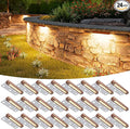 VOLISUN 24 Pack 7 Inch Retaining Wall Lights Waterproof LED Hardscape Lighting Cuttable Low Voltage Landscape Lighting 12V Paver Lights 3W Outdoor Step Lights 2700K Soft White ETL