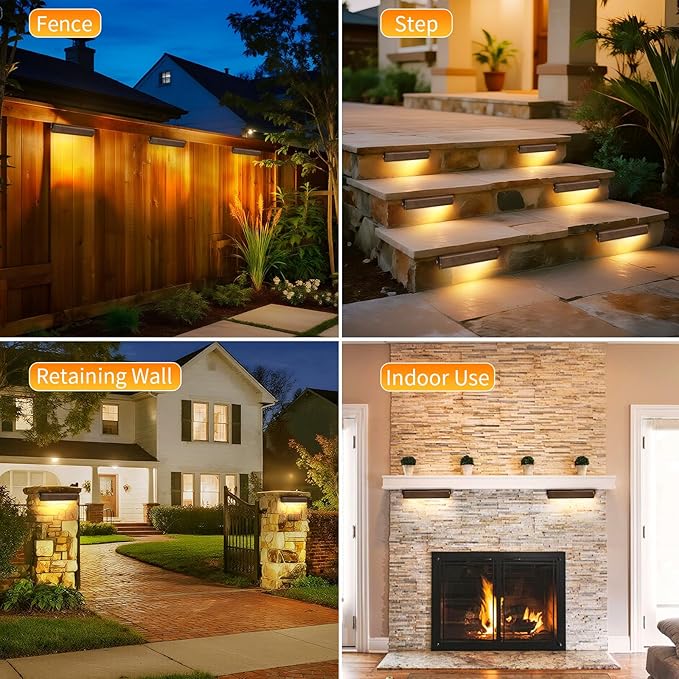 12-Packs 7inch 3W LED Hardscape LightingRetaining Wall Lights12V Low Voltage Bronze Gold Landscape Paver LightingIP65 Waterproof Outdoor Step Lights2700K Soft White