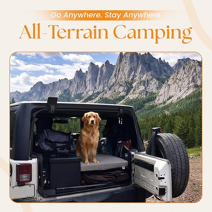 100% Pure Roll Up Memory Foam Camping Mattress with Waterproof Cover &amp Phone Pocket – Portable 3inch CertiPUR-US Sleeping Pad with Travel Bag for Camping Car Tent SUV Pets Guest Bed