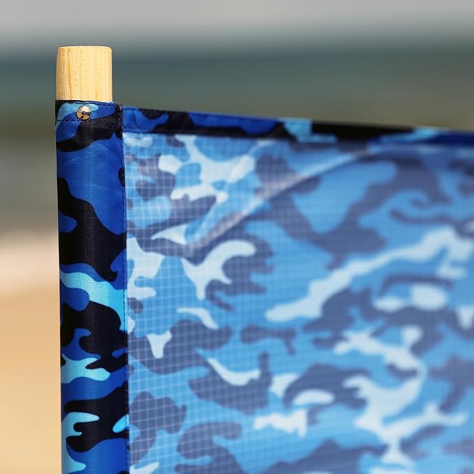 Ocean Camo Pro Beach Recycled Polyester Rip-Stop 20 ft Lightweight Windscreen Privacy Screen Wind Blocker Free Matching Shoulder Bag (New Mahogany Wood Poles)