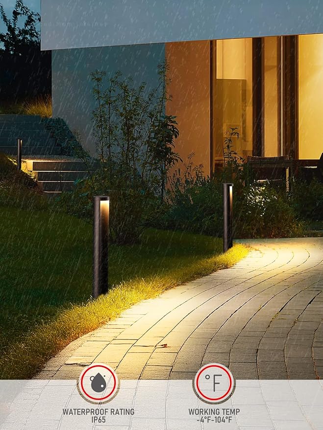 LEONLITE Low Voltage Landscape Lights 5CCT 5W Anti-Glare LED Pathway Lights Die-Casted Aluminum Housing IP65 Waterproof for Outdoor Path Sidewalk Walkway 1800K-5000K ETL Pack of 6