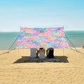 Bolaz Beach Canopy Tent Sun Shade9'×10.5' Large Family Beach Shade UPF50+- Outdoor Shade for Camping Trips FishingColorful Glitter Sequins Pattern