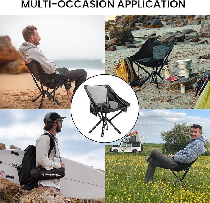 Sitpack Campster 2.0 Ultra Lightweight Backpack Chair with 5s Folding Small Compact Portable Hiking Chairs with Bottled Sized for Camping Outside Climbing Beach Fishing