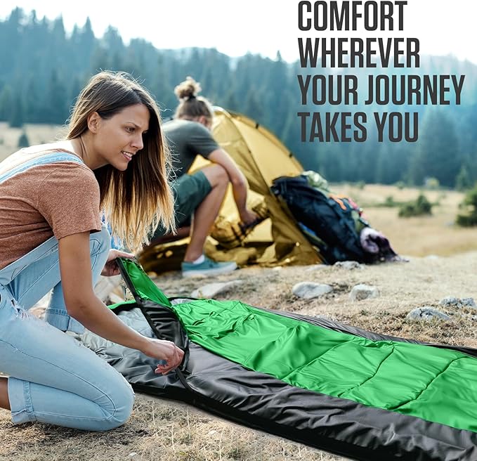 VENTURE 4TH Backpacking Sleeping Bag – XXL Double and Single Sizes - Lightweight Warm &amp Cold Weather Sleeping Bags for Adults Kids &amp Couples – Ideal for Hiking Camping &amp Outdoor Adventu