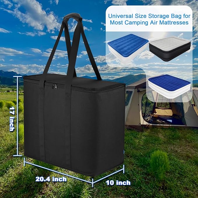 Xxerciz Carry Bag Compatible with King Koil Twin/Queen Air Mattress Heavy Duty Camping Air Mattresses Storage Bag with Straps Foldable and Dustproof Portable Carry Case for Outdoor Travel Camping