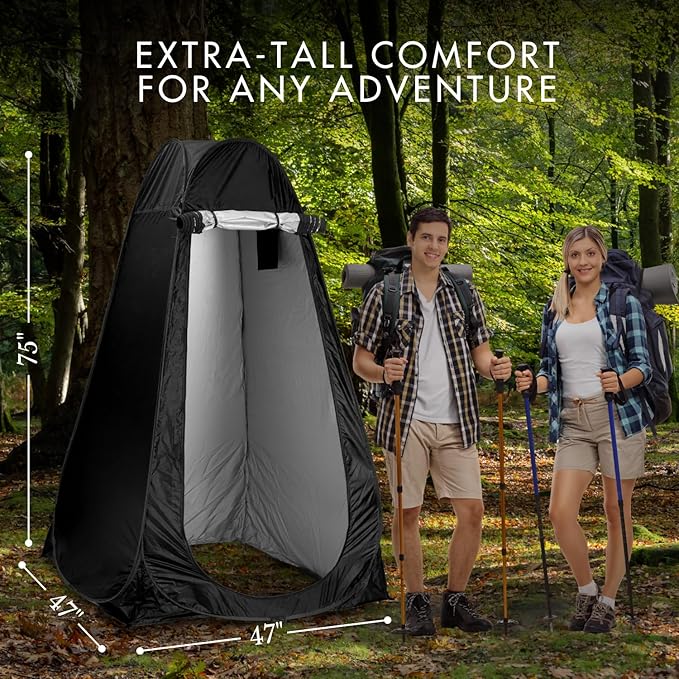 Portable Pop-Up Privacy Tent – Black/Green &amp Carry Bag. Outdoor Shower Toilet and Changing shelter. Water-Repellent Compact UV-Protective. Privacy Tent for Camping Beach Hiking and Festival