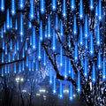 Christmas Lights Outdoor Meteor Shower Lights 24-Tube 576LEDs Snow Falling Rain Cascading Icicle Light for Xmas Tree Christmas Decorations Wedding Party Holiday Garden Decor UL Plug Blue