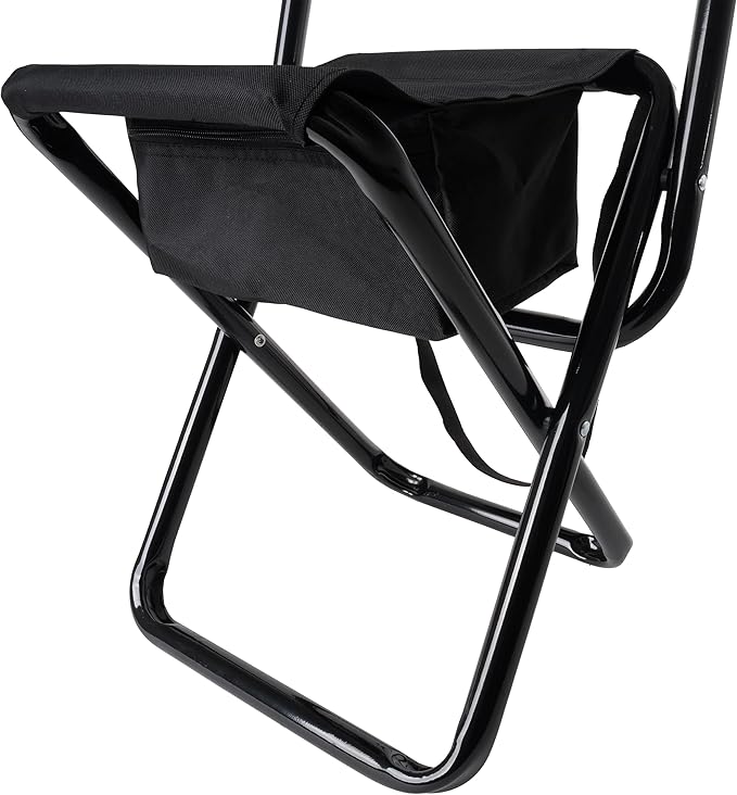 Rothco Deluxe Folding Stool with Back &amp Pouch - Portable Seating for Outdoor Adventures