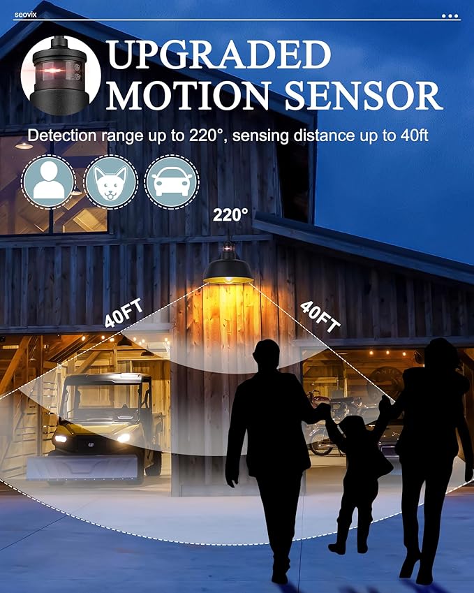 10 Motion Sensor Outdoor Light Fixture Dusk to Dawn Wall Light Fixtures with E26 Base Socket IP65 Waterproof Exterior Porch Lights Outdoor for Garage Entrance Doorway Entryways HS2213-1