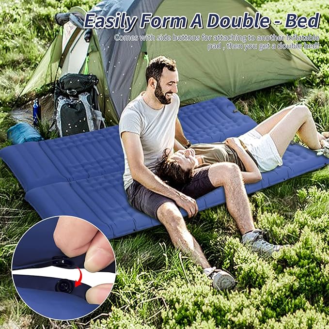 Inflatable Camping Sleeping Pad with Pillow Thick 4.5 Inch Portable Sleeping Pad Lightweight Sleeping Mat for Camping Backpacking Hiking