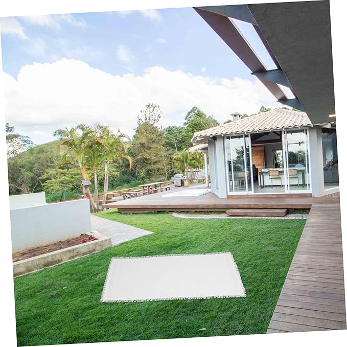 White Picnic Blanket Outdoor Mat for Beach Park Camping Stylish French Aesthetic Versatile Functionality Durable Dry Picnic Rug for Outdoor Parties