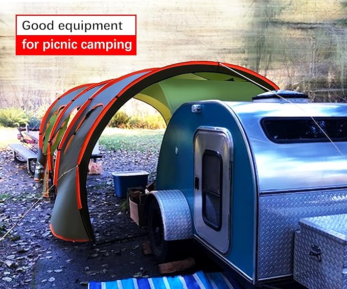 Car Canopy Tent Large Camping Shade for 8-10 Person Family Tent Picnic BBQ Friends Gathering Waterproof Windproof Lightweight Easy Setup 15 * 10 FT